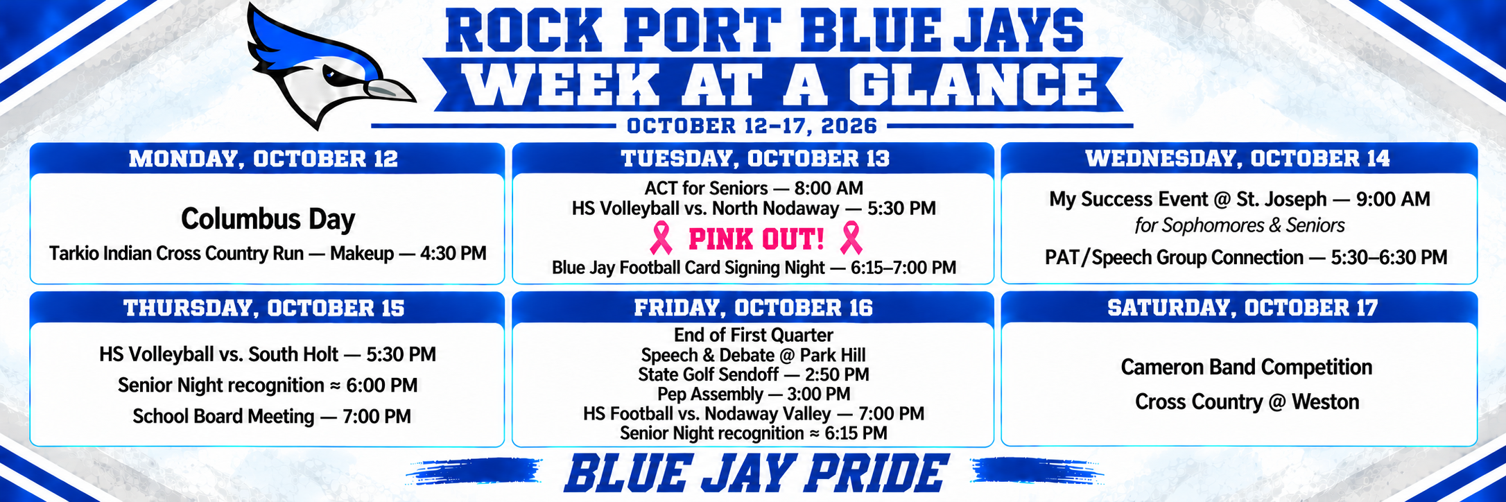 Blue Jay Week at a Glance (1)
